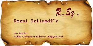 Rozsi Szilamér névjegykártya